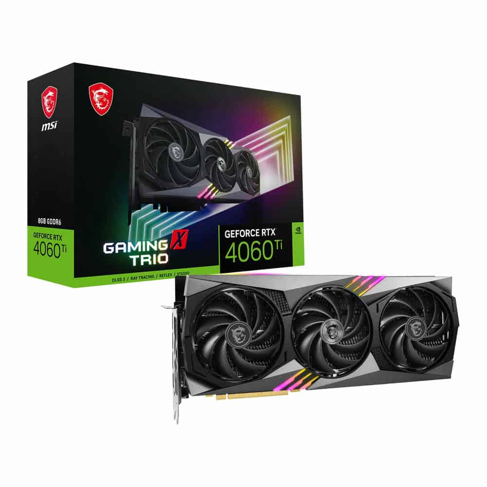 MSI NVIDIA GeForce RTX 4060 Ti 8GB GAMING X TRIO Ada Lovelace Graphics Card